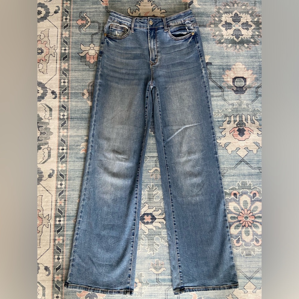 Judy Blue High Rise Wide Leg Medium Wash Jean-size 5